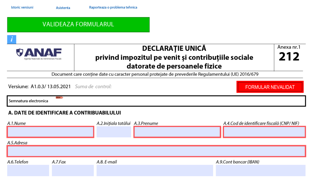 Declarația Unică 2024